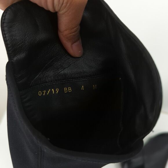 Stuart Weitzman Women 4 Lowjack Boots 5050 Black Leather Over The Knee OTK Block - Picture 8 of 11